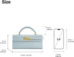 Baglix - Woven Vegan Leather Top Handle Bag with Gold-Tone Lock Closure - Image 4