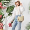 Women’s Beige Straw Shoulder Bag