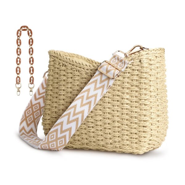 Women’s Beige Straw Shoulder Bag